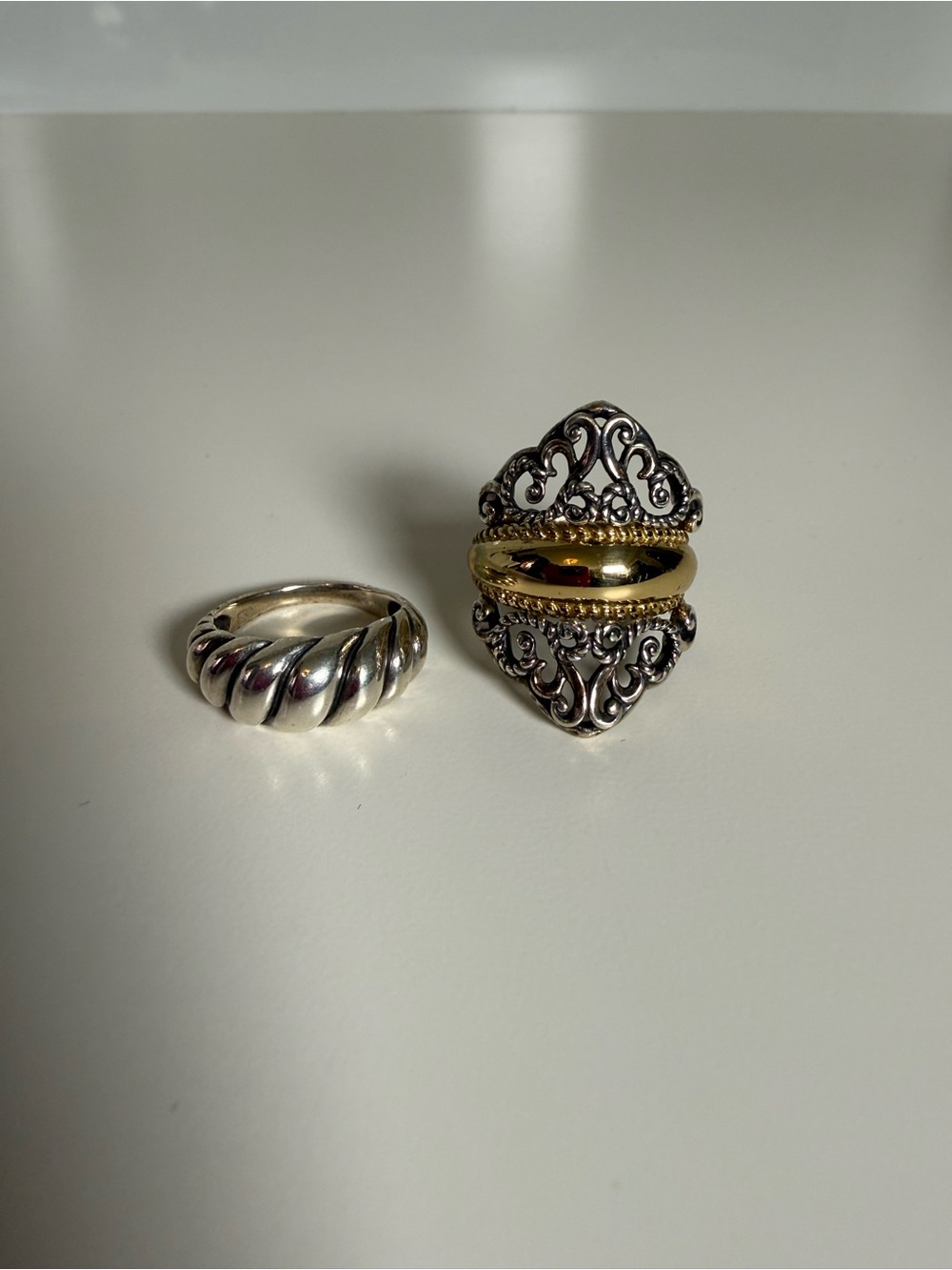 Carolyn Pollack QVC Sterling Silver Brass Interchangeable Ring Size 7